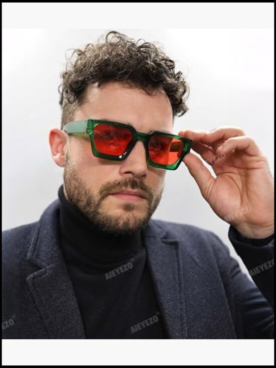 Square Thick Frame Sunglasses for Women Men Simple Designer Style Retro Shades main image 4